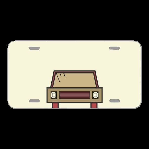 License Plate Novelty Car Front Auto Sepia Automotive Flat Design
