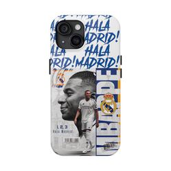 Soccer Phone Case, Real Madrid Kylian Mbappe Soccer Fan Protective Cover, Sports Team Gift, Football Player Official Merchandise, Tough