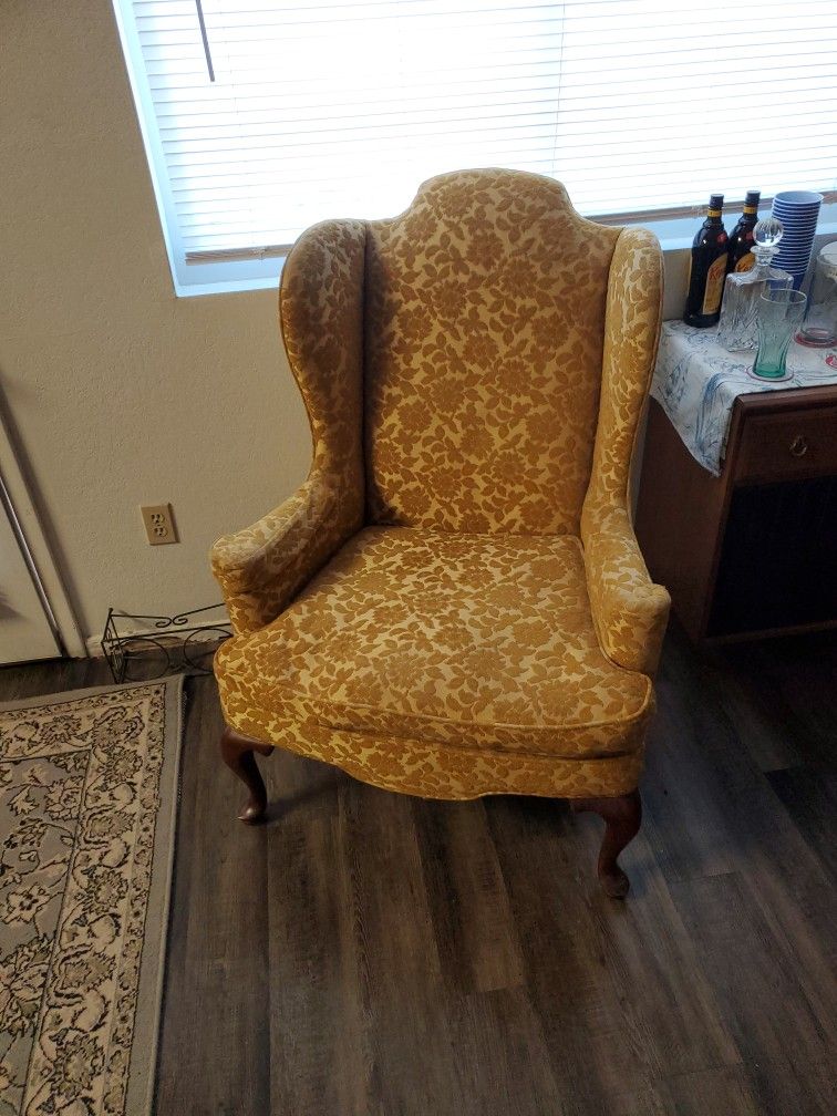 Wing Back Chairs Pair