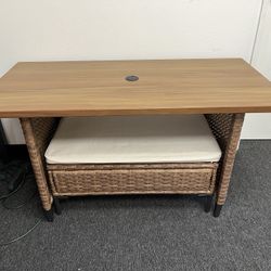 Metal Patio Table With Ottoman