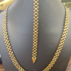 10kt Gold Rolex Chain & Bracelet 