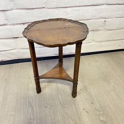 Vintage Burl Wood Side Table End Table