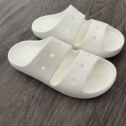 White Croc Sandals - Size 9 Men & 11 Women