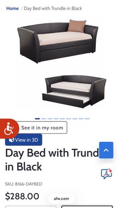 Black Daybed with Trundle + Mattresses Included