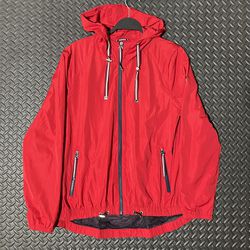 Tommy Hilfiger Women’s Sport Hooded Athleisure Windbreaker Jacket Red Size Small