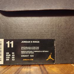 Jordan 6 Rings (Black, White And Pink)