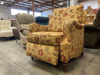 BASSET Floral Upholstered Push Back Recliner