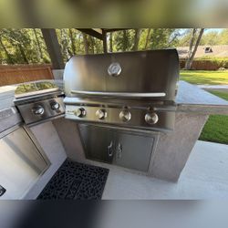 Gas Grill W/ 2 Burner Stove, Refrigerator, Sink and Cabinets – Montgomery County, TX