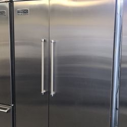 VIKING 48”WIDE BUILT IN SIDE BY SIDE REFRIGERATOR STAINLESS STEEL