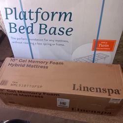 TWIN BED FRAME AND MATTRESS