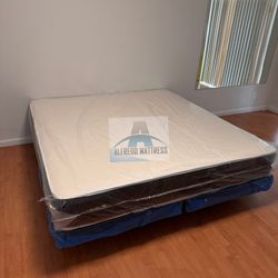 King mattress regular and box spring set (2pc - brand new) 