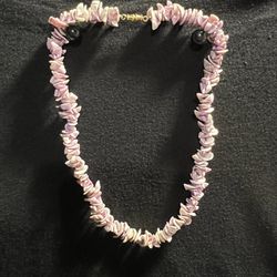 Purple Puka Shell Necklace
