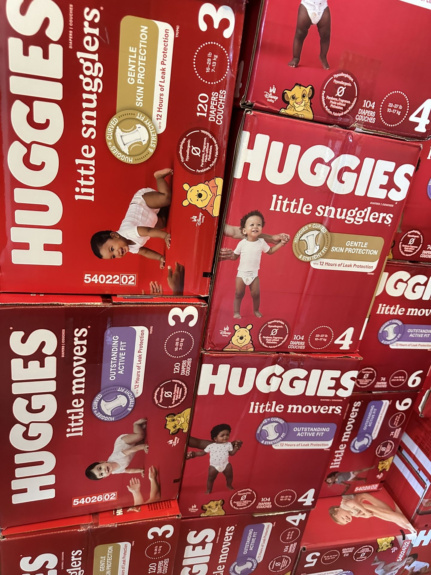 Huggies Size 1,2,3,4,5,6,7