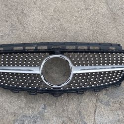 For 16-19 Benz E-Class W213 Front Center Grille Diamond Style Meteor Silver