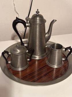 4 Pc International Silver Co. Pewter Coffee Server