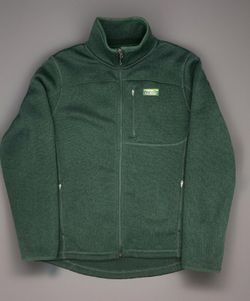 L.L. Bean Forest Green Sweater Fleece Full-Zip Mens Size L