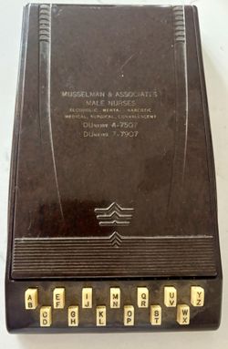 Vintage (1940) Advertising “Musselman Male Nurses” Phone Index