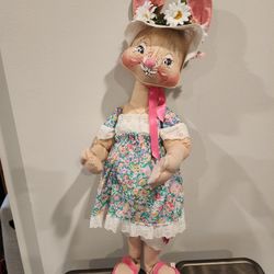 VINTAGE  RARE 1976 MOBILITEE POSABLE Annalee EASTER BUNNY OVER 3 FOOT TALL