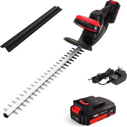 22'' Cordless Hedge Trimmer, 20V Bush Trimmer, Handheld Hedge Cutter, Grass Shrub Trimmer, Lightweight & Compact Trimmer(Battery & Charger Included)