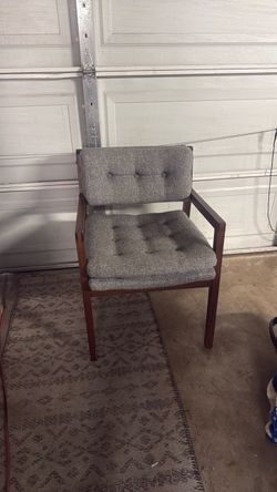 Mid-Century Tufted Armchair with Wood Frame