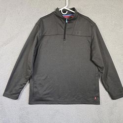 Izod 1/4 Zip Sweatshirt Adult L Gray With Side Zip Pockets
