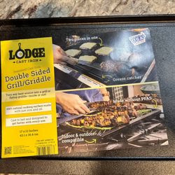 NEW Lodge Cast Iron Double Play Reversible Grill/Griddle – 16.75 Inch