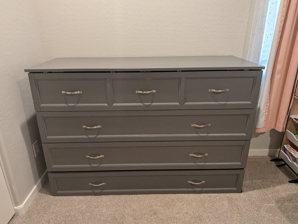Murphy Bed Chest Queen Sized w/ Storage Drawer