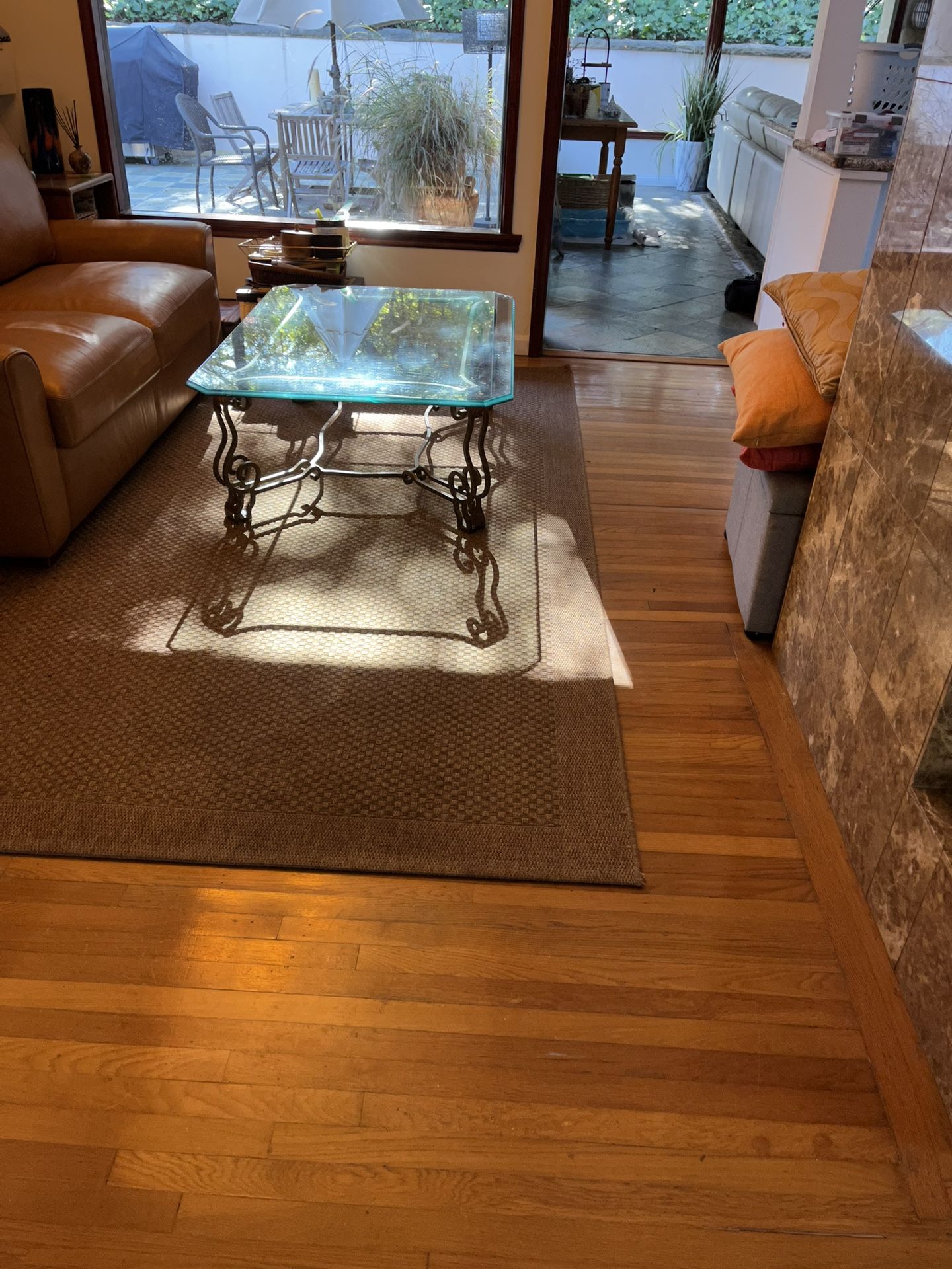 Mid Century Glass Coffee Table 