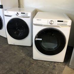 Samsung White Front Load Washer Electric 220v Dryer Set 