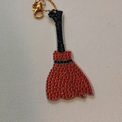 Blingy Witch's Broom Keychain