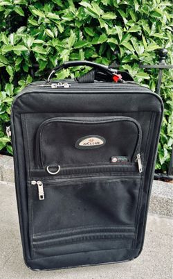 McLin Black Canvas Rolling Carry-on Suitcase
