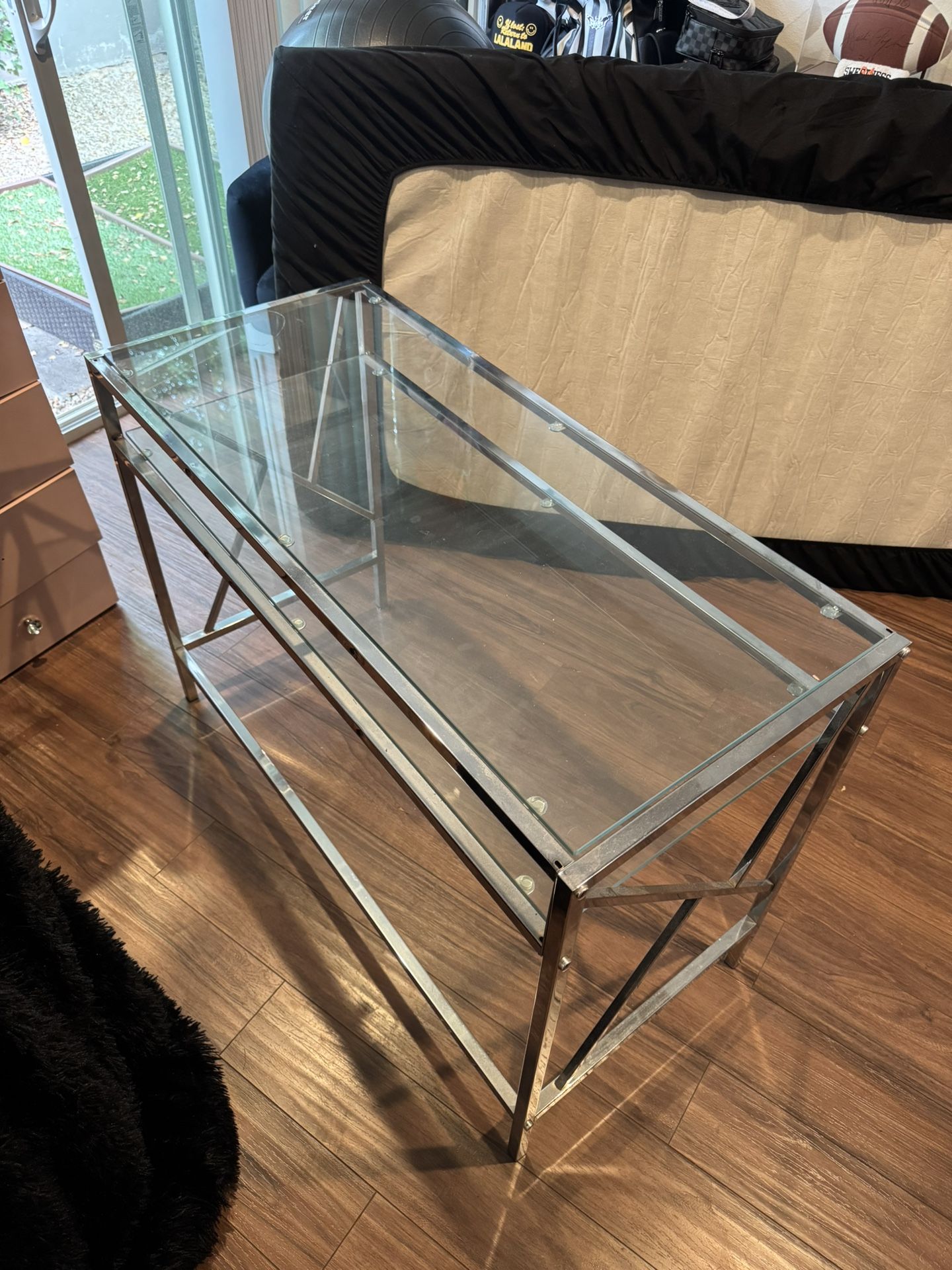 GLASS MAKE UP OR ENTRY WAY TABLE