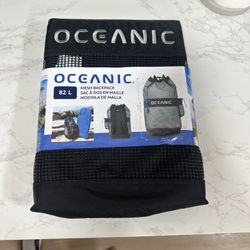 Oceanic Mesh Backpack Gear Bag 82L Black Scuba Dive Snorkel Beach Swim BRAND NEW
