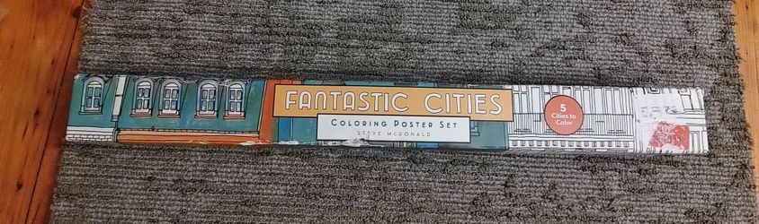 Fantastic cities - coloring poster set by Steve McDonald 20" Square (50.8 cm)