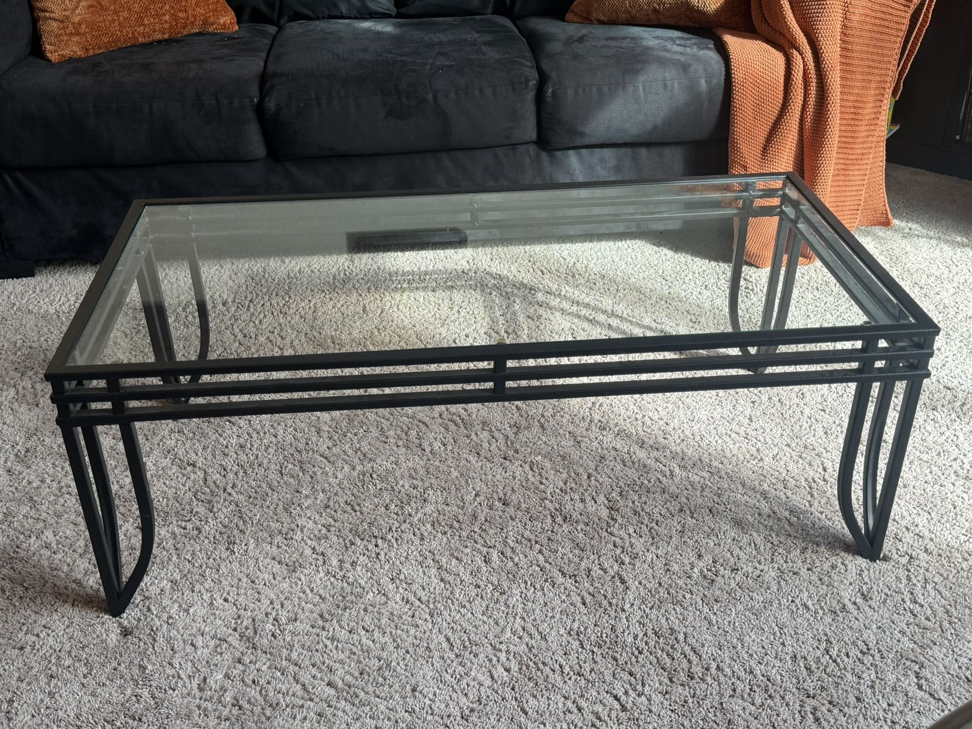 Glass Top Rectangular Coffee Table