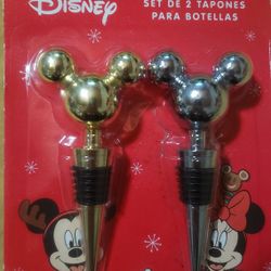 New disney mickey mouse wine bottle stopper/topper 2 pc