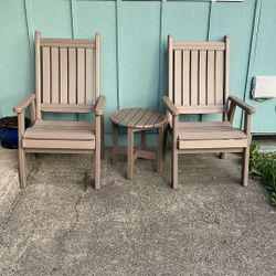 Adirondack Chairs Plus Side table 