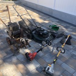 Garden Equipment. Tiller, Lawn Mower, Weed Eater 