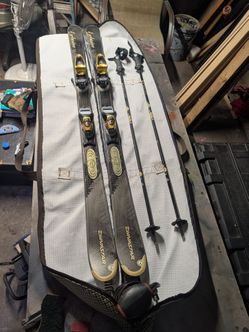 Like new skis with bindings and and the new dakine zip bag