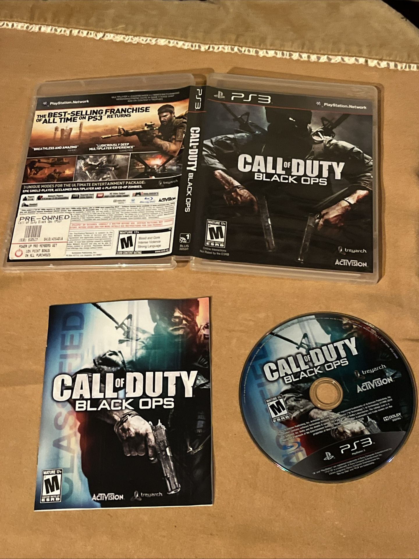 Call Of Duty Black Ops (Sony Playstation 3, PS3) Complete
