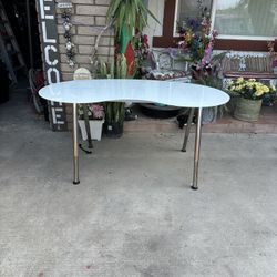 Beautiful glass top chrome legs desk