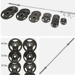 Fitness Gear 300 lb. Olympic Weight Set Plates Bar $699.99 

