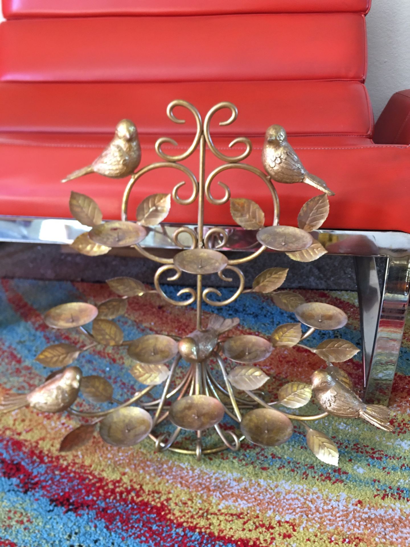 Gold Birds Wall hanging Candle Holder