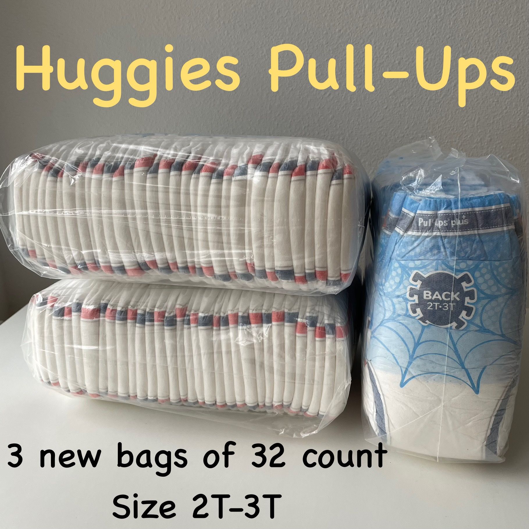 Huggies Pull-Ups Plus Training Pants Sous-Vétements D’entraínement Size 2T-3T