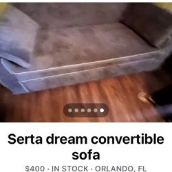 Serta Convertible Sofa - Dark Green