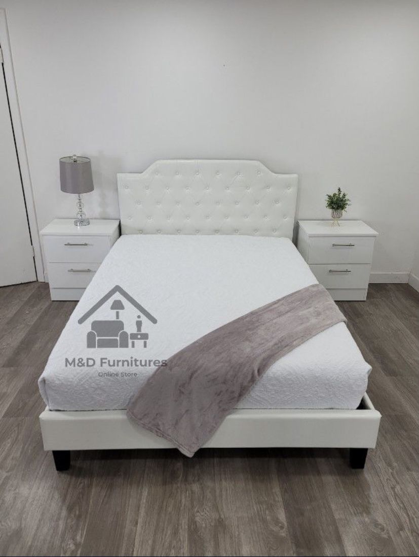💎Cama con COLCHON INCLUIDO y 2 Mesas de Noche// Bed frame with MATTRESS INCLUDED and 2 Nightstands// Sold separately too /Only by delivery 