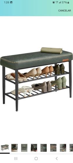 VASAGLE Shoe Bench with Padded Seat