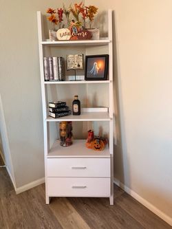 Ladder book shelf with two drawers