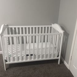 Gently Used White Crib & Mattress