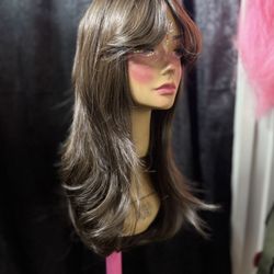 22” Layered Synthetic Wig with Bangs 
